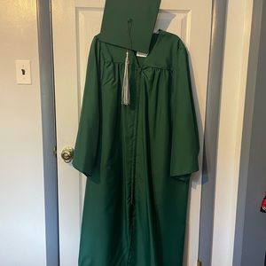 Green Graduation Cap & Gown